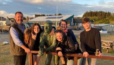 Family fun at Port William harbour, Dumfries and Galloway