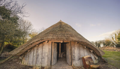 Iron Age roundhouse at the Whithorn Trust Visitor Centre, Whithorn, Dumfries and Galloway